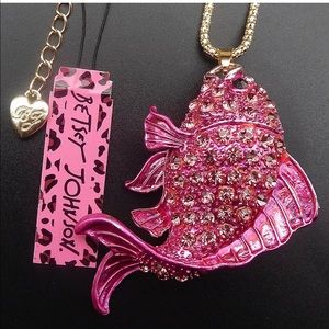 Betsey Johnson Sparkly Pink Fish